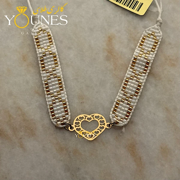 تصویر دوم دستبند میوکی قلب قلبی لیزری طلا